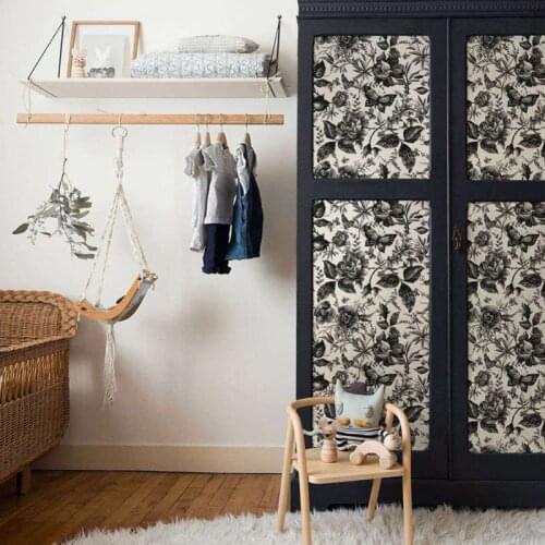 European Pastoral Retro Flower Self-Adhesive Wall Stickers Wall Closet Renovation Decoration
