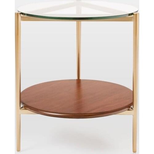 Customized Nordic Light Luxury Glass Coffee Table Living Room Simple Net Red Sofa Side Table Sofa Side Cabinet Corner Small Roun