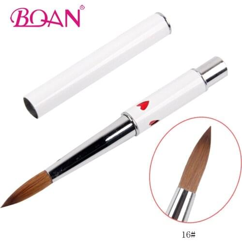 BQAN 5pcs Acrylic Nail Art Brush Sable Kolinsky Hair Brushes Red Head Metal Handle Nail Art Drawing Line Pen Brush DIY Nail Tool