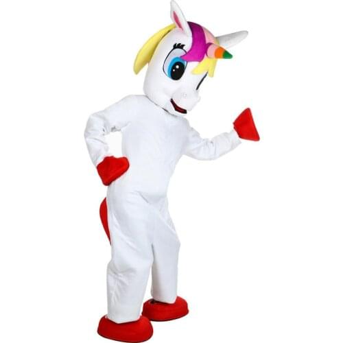 Unicorn mascot costume Flying Horse Mascot Costume Rainbow pony fancy dress costume for adult animal Halloween party
