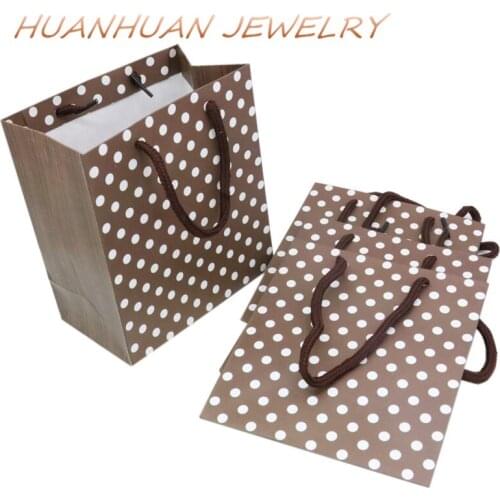Kraft Polka Dot Paper Bag Christmas Gift Bags Party Lolly Favour Wedding Party Treat Food Packaging Wrapping Jewelry Case B3451