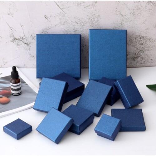1pcs/5pcs Square Rectangle Jewelry Organizer Box Engagement Ring for Earring Necklace Bracelet Display Gift Box Royal Blue Box