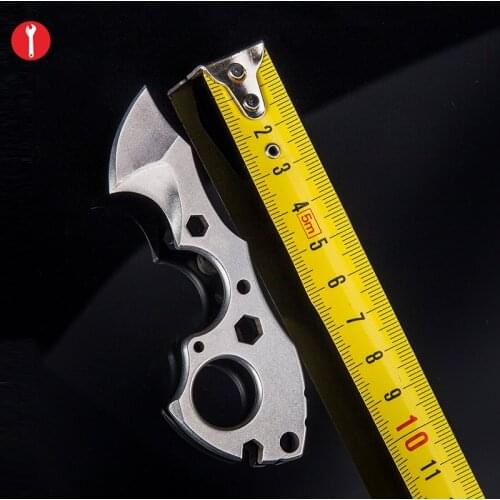 Multi Functional Keychain Pocket Finger EDC Tools with Wrench Scraper for Camping and Opening Box