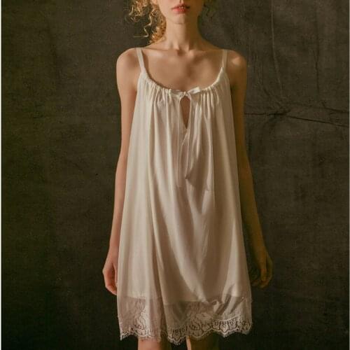 Womens Backless Princess Dress Lolita Spaghetti Strap Sleepshirts Lace Mesh Pyjamas Nightgowns Nightdress Sleep Loungewear