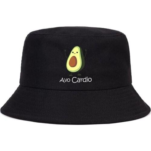 Summer 2021 Kawaii Cartoon Avocado Print bucket hat women Men Panama Bucket Cap The Design Flat Visor Anime Fisherman Hat