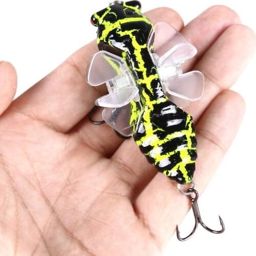 Topwater Fishing Lure Cicada Shape Hard Bait Soft Rotating Double Wings 75mm 15.5g Crankbait Artificial Plopper Fishing Tackle