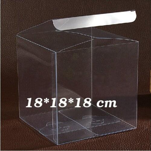18*18*18cm Transparent Clear PVC boxes Favors for candy box,Plastic square boxes Favors gift box 100pcs/lot