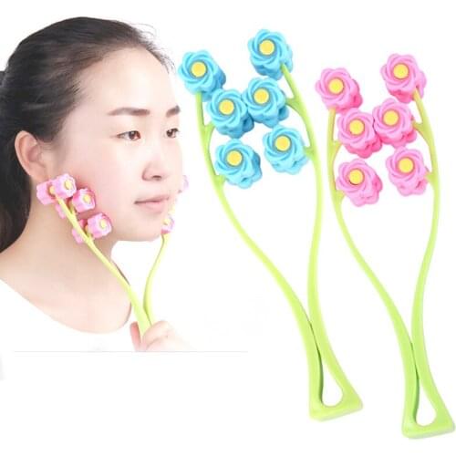 Facial Massager Roller Portable Flower Shape Anti Wrinkle Face-Lift Slimming Face Relaxation Beauty Tools