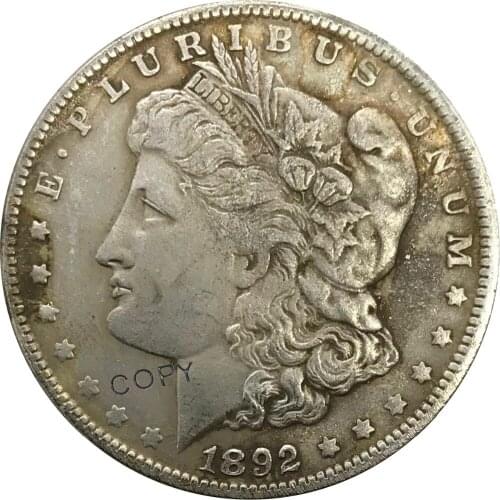 S 1892 United States Morgan 1 One Dollar Cupronickel Plated Silver collectibles Copy Coin