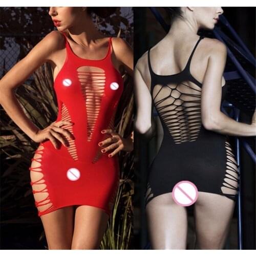 Sexy Lingerie Hot Sexy Bodysuits Underwear Sexy Bodystocking Erotic Sleepwear Intimates Women Teddy Mini Dress Perforate qq317