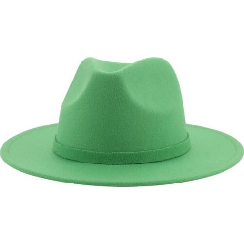 Winter hats men women solid classic formal dress wide large brim fedora hats cotton wedding church jazz white black women hats