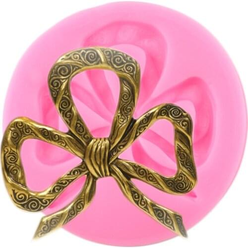 Bow Silicone Mold Cupcake Topper Fondant Cake Decorating Tools DIY Baking Candy Resin Clay Mould Chocolate Gumpaste Moulds