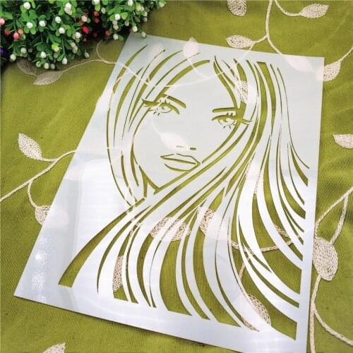 21*29.5 girl scrapbook stencils spray plastic mold shield DIY cake hollow Embellishment printing lace ruler Easter