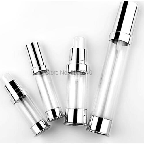 5ml 10ml 15ml 30ml airless bottle silver UV shoulder vacuum pump bottle lotion bottles Cosmetic Containe F905