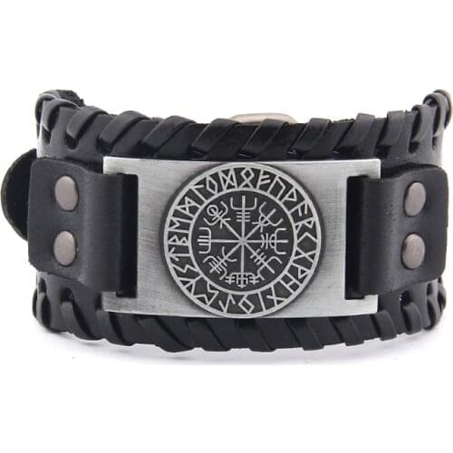 Viking leather bracelet