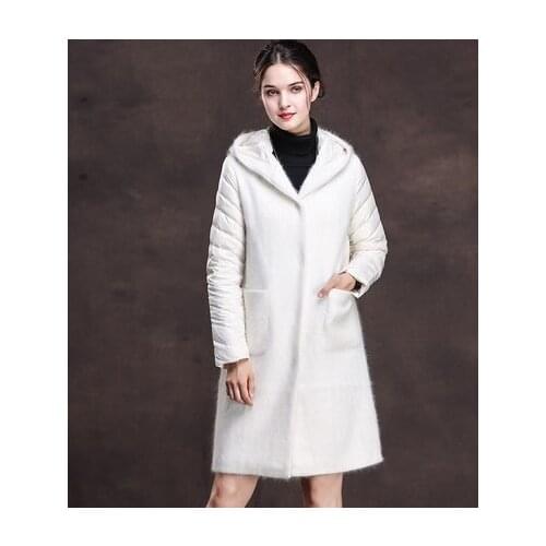 2020 New Antumn Winter Wadded jacket Women Long Hooded Windbreaker Printting Patchwork Basic Tops Abrigos Mujer LX1286