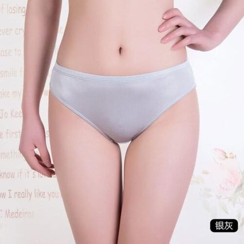 Womens Panties Mulberry Silk Underwear Mid Waist Briefs Knitted Silky Leggings Comfortable and Breathable Female Lingerie