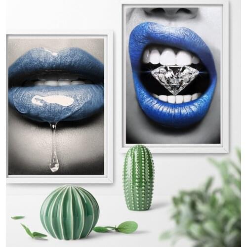 Make Up Woman Wall art Poster Modern Nordic Lips Canvas Painting Posters and Prints Pictures For Living Room Decoration