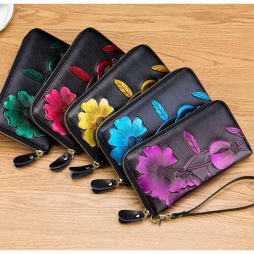 1 Piece Genuine Leather New Women Wallets High Quality Long Design Clutch Cowhide Wallet High Quality Fashion Purse
