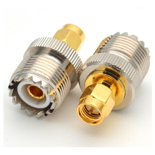 2pcs UHF SO-239 SO239 Female to SMA Male Plug Connector Coaxial Adapter Adaptor
