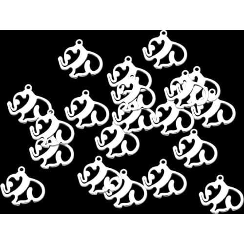 20-Pack Stainless Steel Pendants Elephant Shapes Charms for DIY Jewelry Making Necklaces Bracelets Earrings Accessories