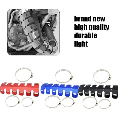 Aluminum Heat Shield Motorcycle Exhaust Muffler Pipe Protector Metal Heat Shield Cover With 3 Clamp Motorbike Accessories