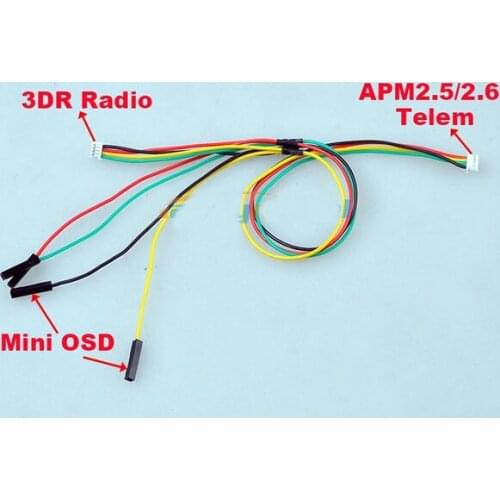 APM 2.5/ 2.6 connect to 3DR Telemetry Radio/ OSD Y type cable Telemetry / OSD Y-cable Flight Controller 2pcs/lot