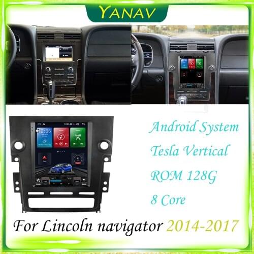 Car Radio Android Stereo Receiver GPS navigation For Lincoln navigator 2014-2017 Vertical HD Screen Video Multimedia MP3 Player