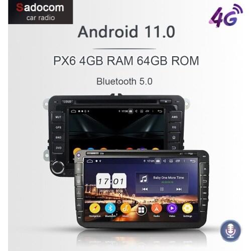 720P DSP PX6 Android 10.0 4G +64GB 8Core Car DVD Player GPS autoradio wifi car radio for VW PASSAT CC Tiguan Skoda Leon Golf