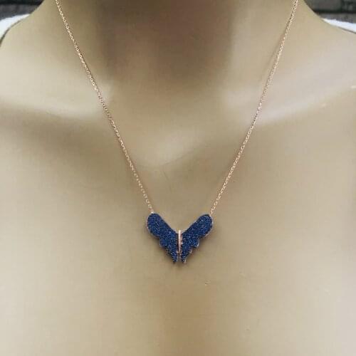 Butterfly 925 Sterling Silver Necklace Women Girls Gift Jewelry Accessories Fashion Handmade Elegant Chain