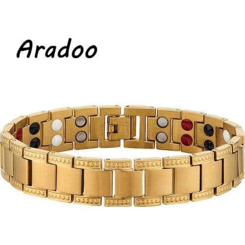 Stainless Steel Bracelet Mens Titanium Steel Jewelry Germanium Magnet Energy Bracelet Fashion Jewelry Holiday gift