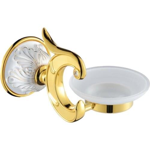 FREE SHIPPING new design 24k GOLD And white SOAP DISH HOLDER