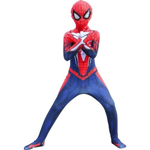 Halloween Children Spider Costume With Mask Printing Anime Adult Cosplay Zipper Bodysuits Birthday Party Christmas Gift Dress