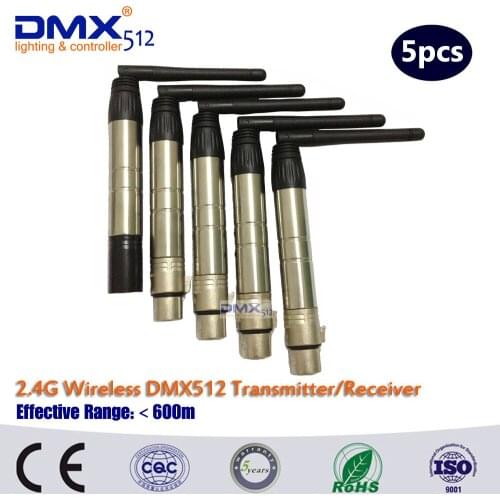 DHL Fast Free Shipping 3PIN XLR Wireless DMX 1PCS Receiver and 4PCS Transmitter