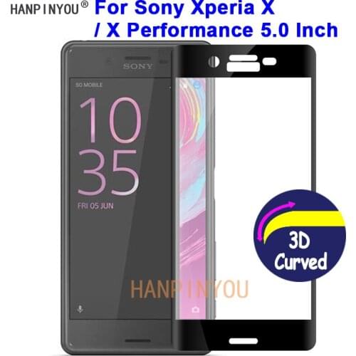 For Sony Xperia X / X Performance 9H Hardness 3D Full Cover Slim Toughened Curved Tempered Glass Film Screen Protector Guard