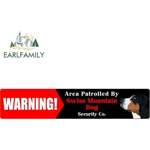 EARLFAMILY 13cm x 2.8cm for Patrolled By Swiss Mountain Dog RV Car Stickers Truck Anime Waterproof Decal Bumper Window Graphics