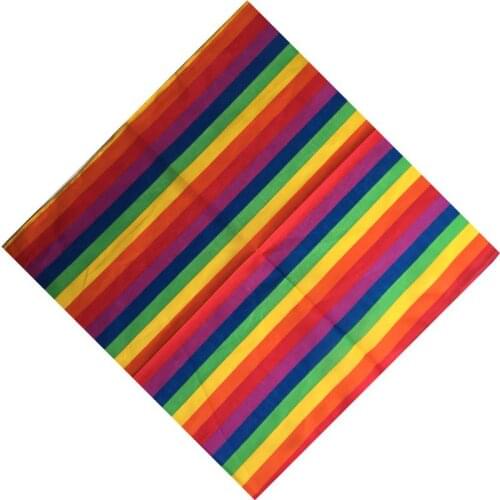 Festival Rainbow Colorful Seven Stripes 50x50CM Unisex Cotton Pocket Square Scarf Headband Bandana Gay Parade Wristband Neck Tie