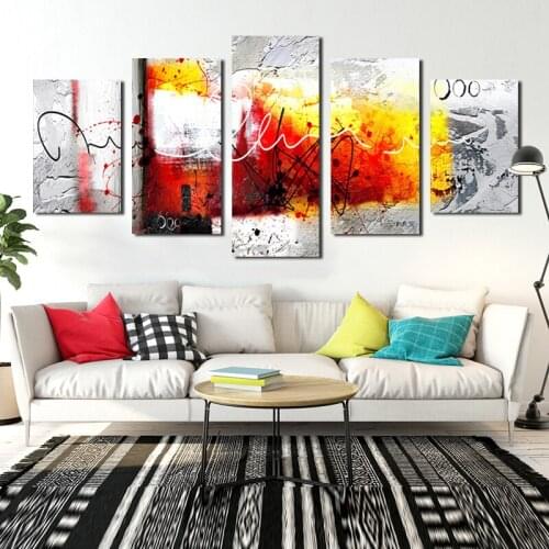 Modern Painting Canvas 5 Pieces Exquisite Background Beautiful Colors Pattern Wall Art Picture Bedroom Living Room Home Decor