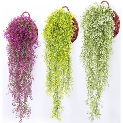 Artificial Plastic Ivy Leaf Simulation Plant Vine Willow Garden Live Room Wall Hanging Fake Rattan Office Wedding Party Decor