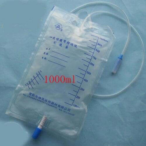 Quality 50 pcs 1000ml drainage bag male/female urine bag Anti-Reflux urine collector bag