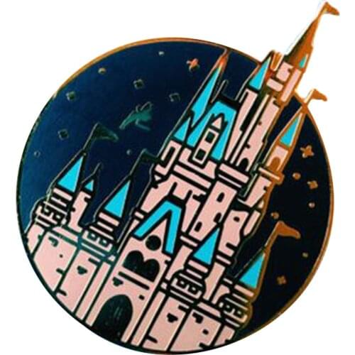 Kawaii fairytale castle brooch starry night pin romantic gift for girlfriend unique hat jeans badge