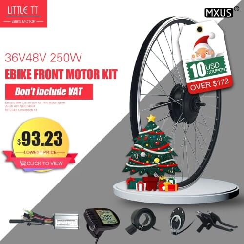 MXUS Electric Bike Conversion Kit 36V48V 250W Front Hub Motor Wheel 16 20 24 26 27.5 28 29in 700C For ebike conversion kit