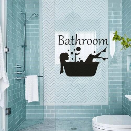 Creative Beauty Bathroom Wall Sticker for bathroom door window home decoration Mural Decals wallpaper girl stickers
