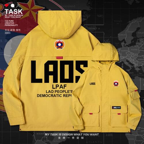 Laos Laotian Lao LA men jacket hooded Land Force logo army fan mens trench coat men coat new clothing casual clothes autumn