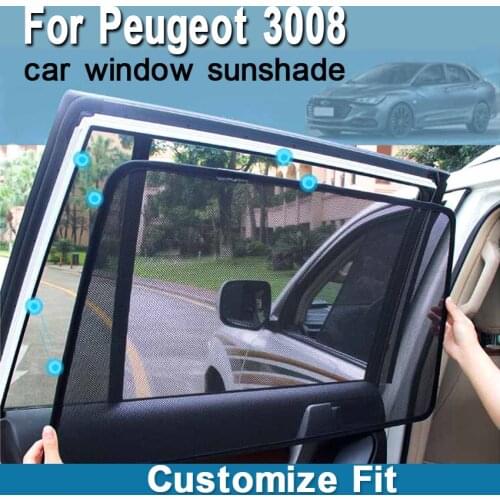 4PCS/Set Or 2PCS/Set Magnetic Car Side Window SunShades Mesh Shade Blind For Peugeot 3008 2016 2017 2018 2019 Sunshades Curtain