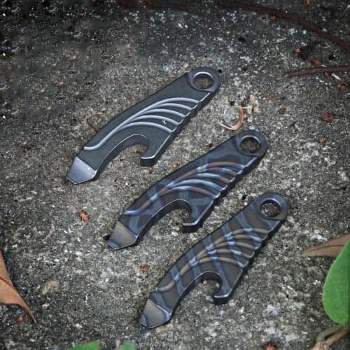 Mack Walker Titanium Alloy Mini Keychain EDC Tools Outdoor Survival Kit With Bottle Opener for Camping Hiking