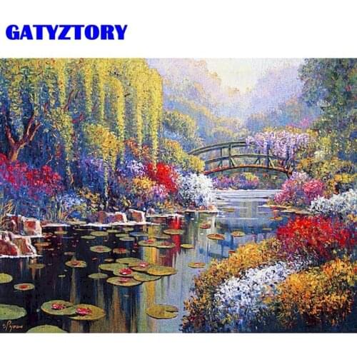GATYZTORY Diy Paint By Numbers Kits Unique Gift For Adults Children Beautiful Village Landscape Oil Painting Color On Canvas Art