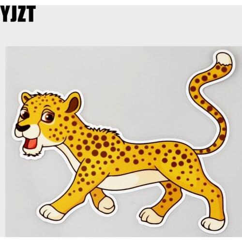 YJZT 15.2CM×12.7CM Decal Lovely Little Leopard Waterproof PVC Car Sticker 11C-0222