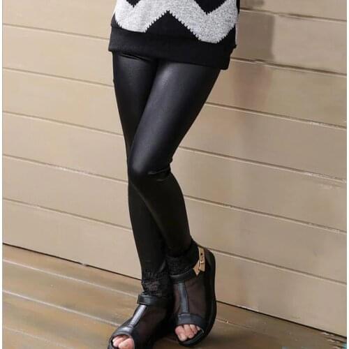 VEENIBEAR New Spring Autumn Girl Pants PU Leather Children Kids Pants Girl Leggings Baby Girl Pants 3-11 T