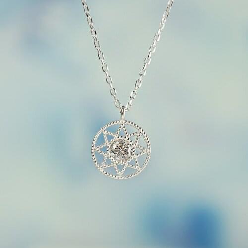 925 Sterling Silver Rhinestone Dreamcatcher Pendants Necklace For Women Elegant Chain Choker Fine Jewelry Party Gifts